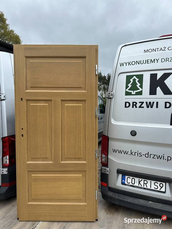 Drzwi zewnętrzne drewniane białe ANGIELSKIE Drzwi zewnętrzne Grzybno sprzedam