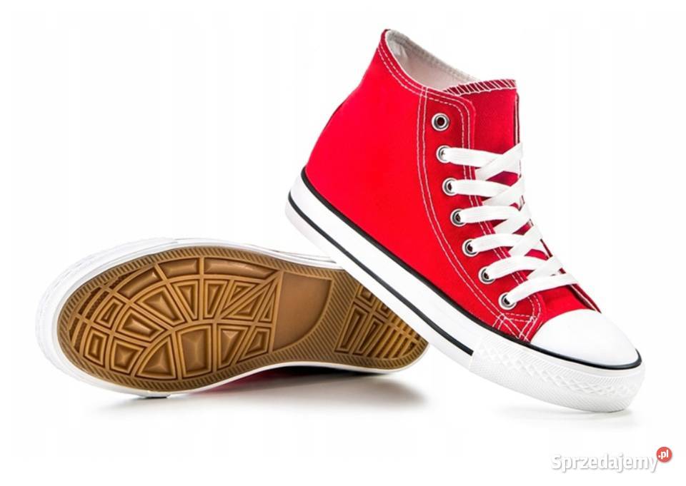 Buty Trampki Tenisówki Wysokie Czerwone opolskie