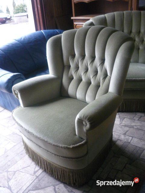 kpl wypoczynkowy sofa dwa fotele z frędzlami Pawłowice