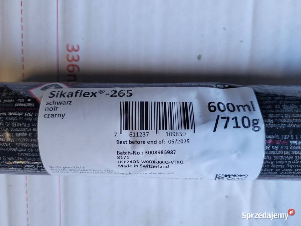 Klej do szyb Sikaflex 265 600ml czarny Orle