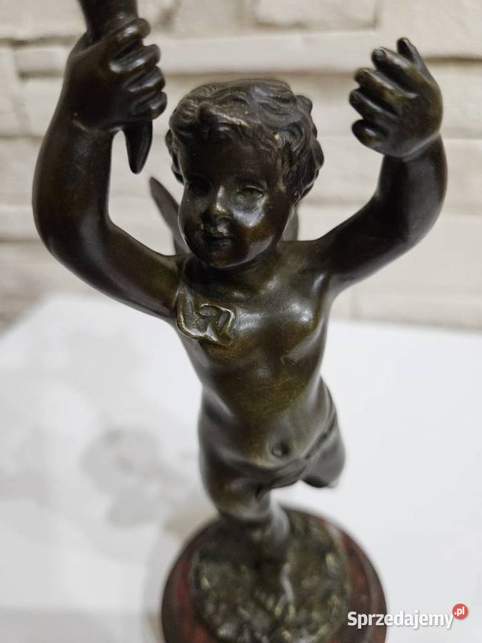Świecznik brąz Francja XIX w Figurka Putto Figurki i rzeźby kujawsko-pomorskie Kowal