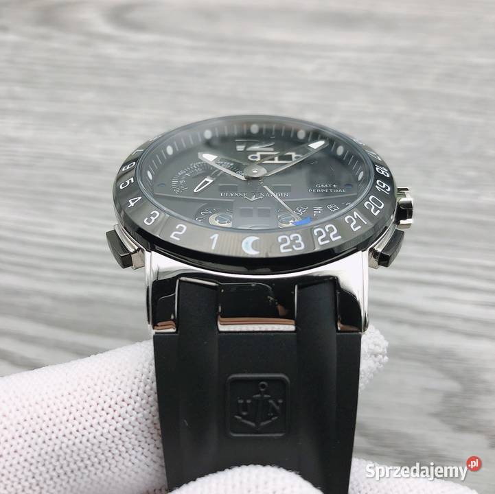 Czarny automatyczny męski zegarek Ulysse Nardin