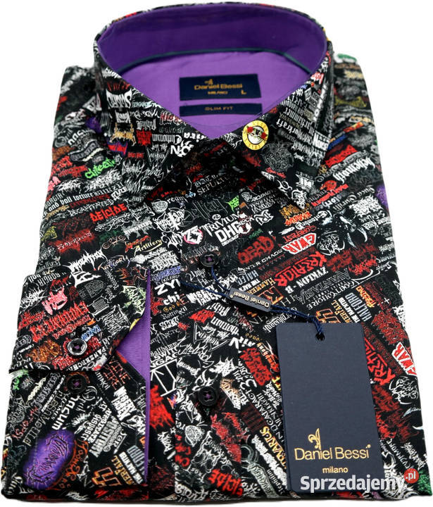 DANIEL BESSI Koszula Męska Fb056 Zespoły