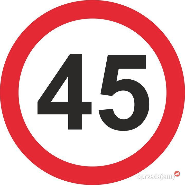 Naklejka ograniczenie prędkości do 45 15 Biuro Kamionna