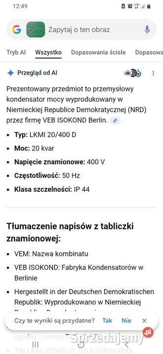 Kondensatory przemysłowe Zgierz sprzedam