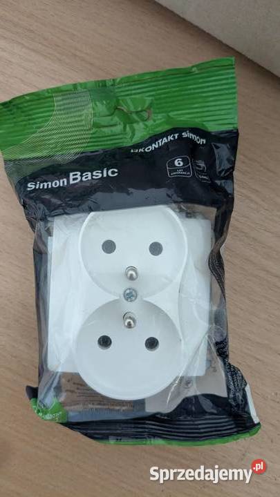 Gniazdo podwójne Ramka KONTAKTSIMON Basic Białe mazowieckie