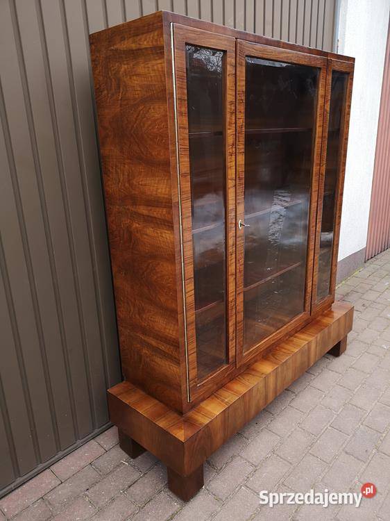 Witryna Biblioteka ARTDECO Orzech Zgrabna Stara Swarzędz