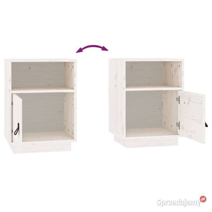 Szafka nocna biała 40x34x55 lite drewno sosnowe Warszawa