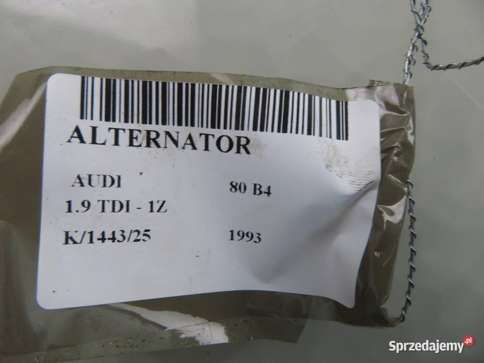 ALTERNATOR AUDI 80 B4 19 TDI 1Z 0123310007 osobowe