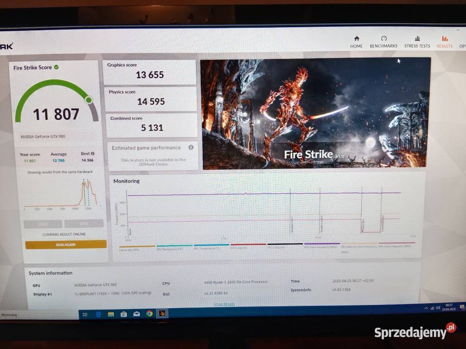 Amd ryzen 5 2600 Gtx 980 monitor 144 hz Kalisz sprzedam