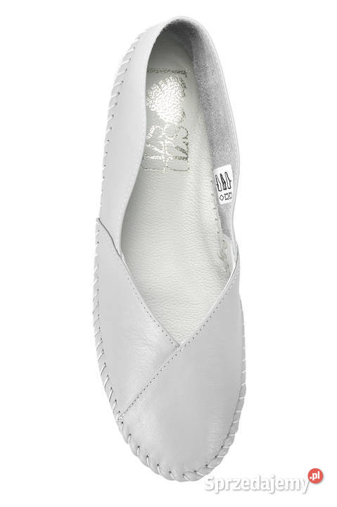 Baleriny damskie wsuwane biały 36 41