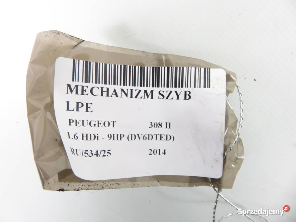 PODNOŚNIK SZYBY LEWY PRZEDNI PEUGEOT 308 II Mechanizmy opuszczania szyb