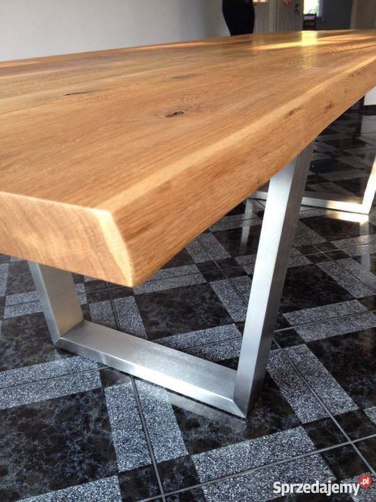Nowoczesny stół dębowy stal nierdzewna Loft opolskie
