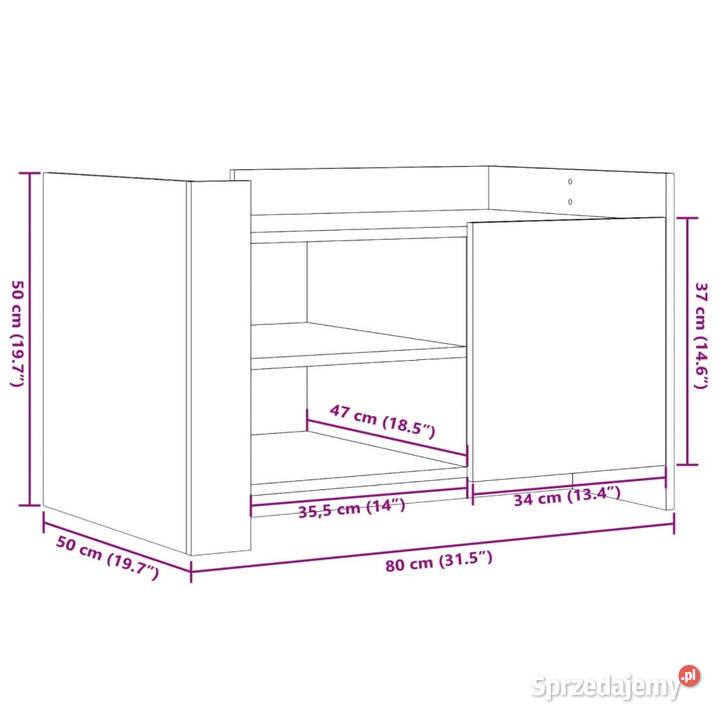 Stolik kawowy biały 80x50x50 materiał