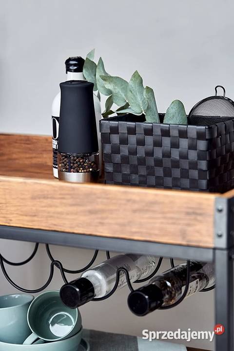 Wózek Barek kuchenny Rustykalny na kółkach odcienie brązowego Szczecin