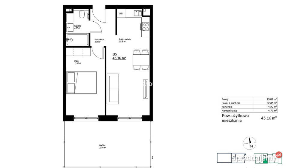 Mieszkanie Kraków Bieżanów 4516m2 2 pok 45.16m2 sprzedam