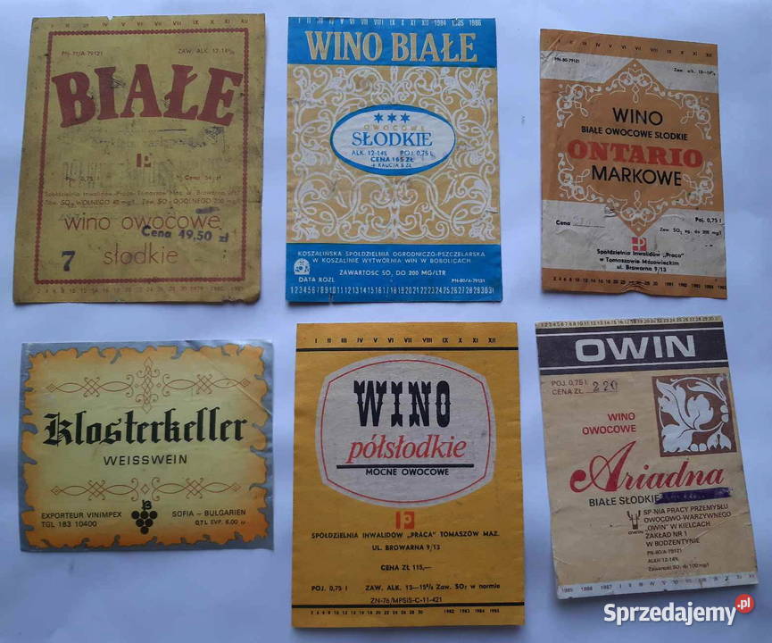 STARE ETYKIETY WINO PRL POLSKA Łódź