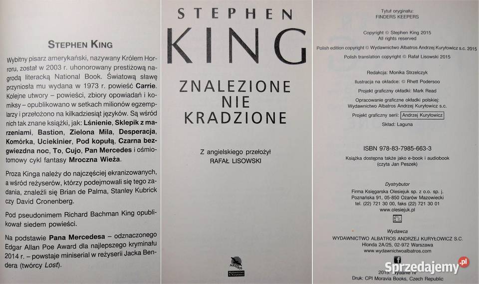 Stephen King Znalezione nie kradzione kryminał Lublin sprzedam