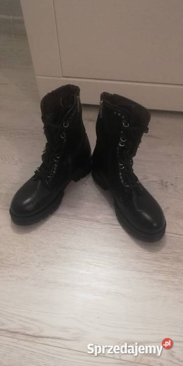 Czarne buty skórzane 36 CZEŚĆ firmy AS 98 Kozaki mazowieckie Kady