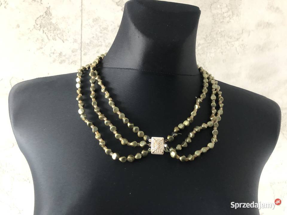 Zielone korale koraliki łańcuszek wisiorek Łódź