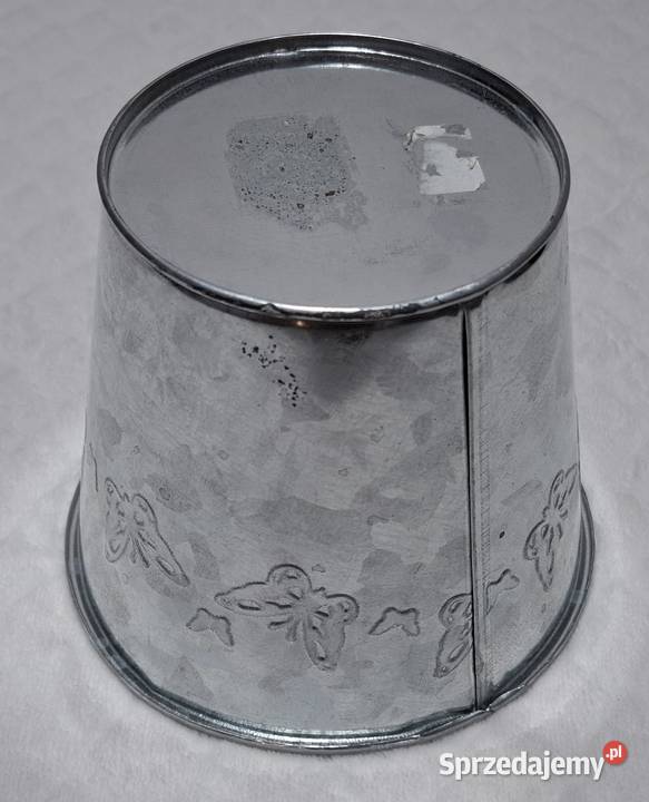 Metalowe wiaderko osłona doniczki motyle 11 Czeladź