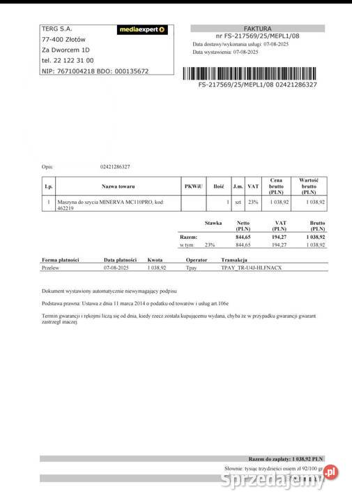 Sprzedam Minerva MC 110 PRO Warszawa