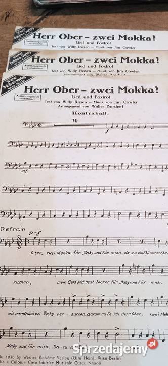 Nuty różne druk niemiecki Andrychów