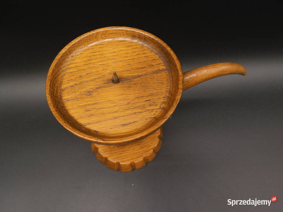 Stary Drewniany Świecznik Kaganek Rękodzieło Raszków