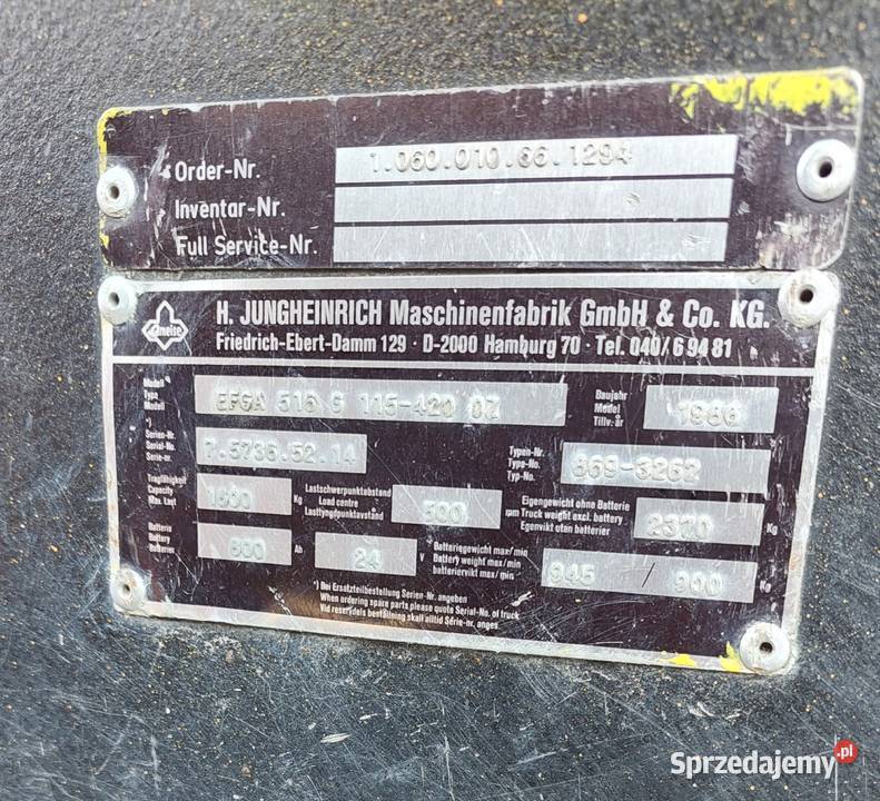 Wózek widłowy elektryczny Jungheinrich Skierniewice