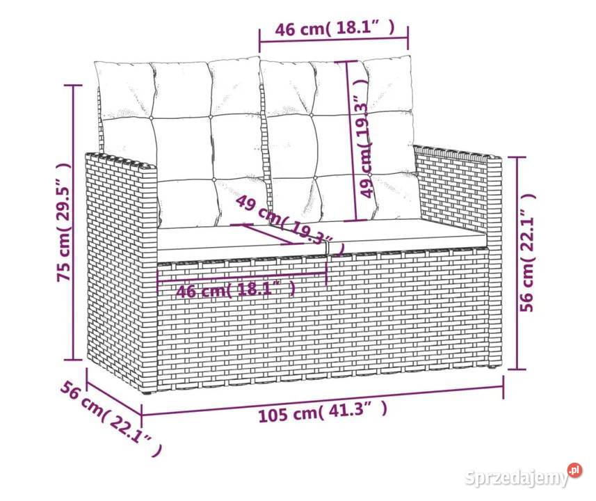 Zestaw mebli ogrodowych sofa dwa fotele stolik Wschowa