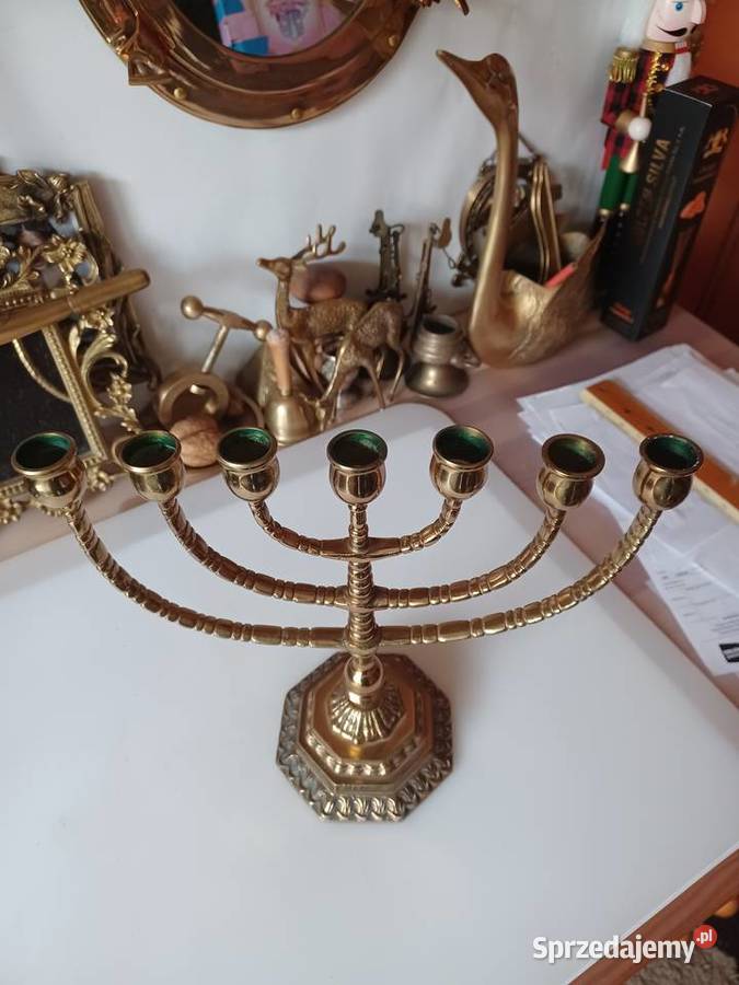 Świecznik mosiężny menora Poznań sprzedam