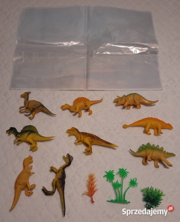 Dinozaury 9 figurek 3 rośliny plansza zestaw Czeladź sprzedam