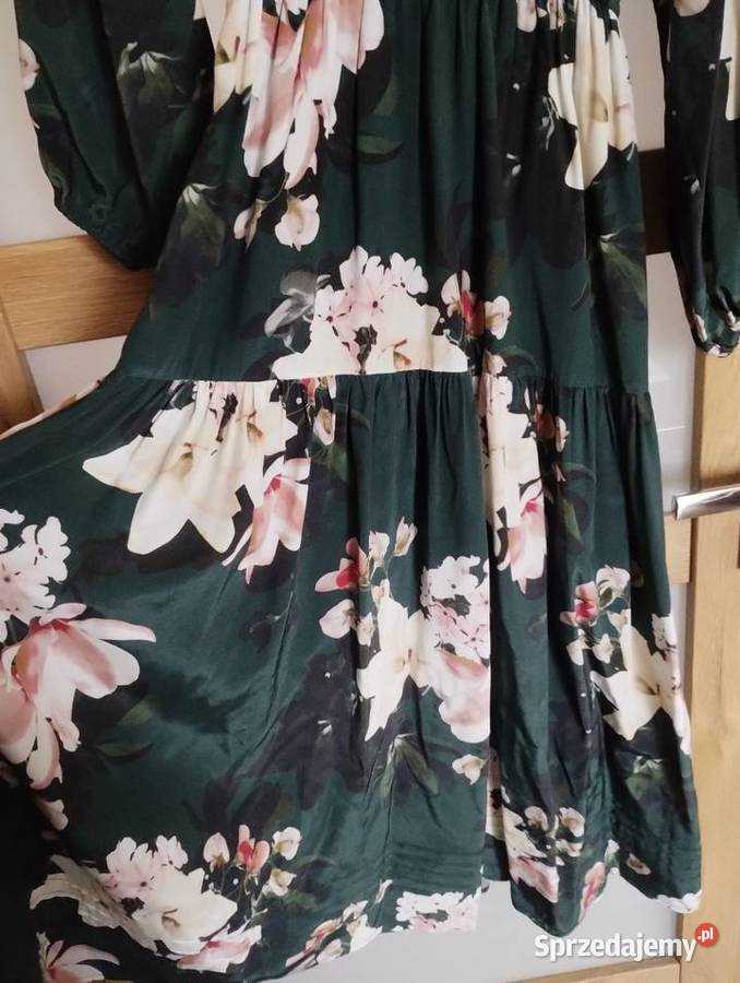 Sukienka w kwiaty Taranko zielony Bochnia