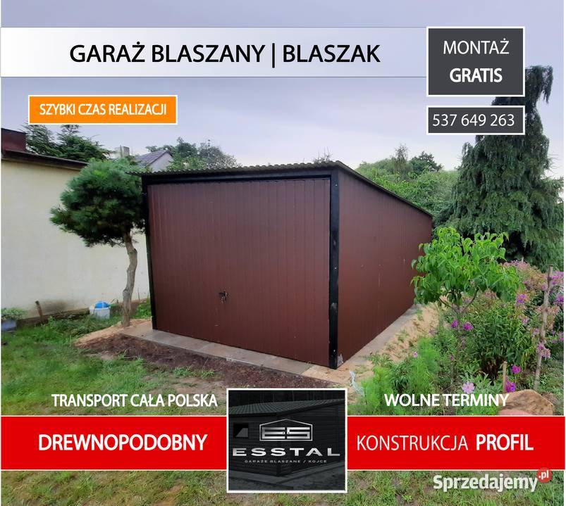 0111 Garaż Blaszany na budowę|Blaszane|Wiata|Hala|Blaszak|Schowek| -ESSTAL