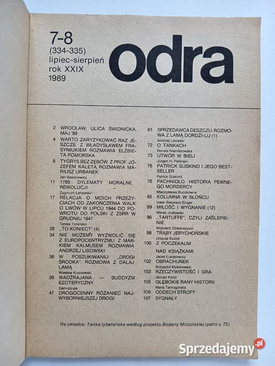 Odra 78 334335 lipiecsierpień 1989 Buddyzm Tybet