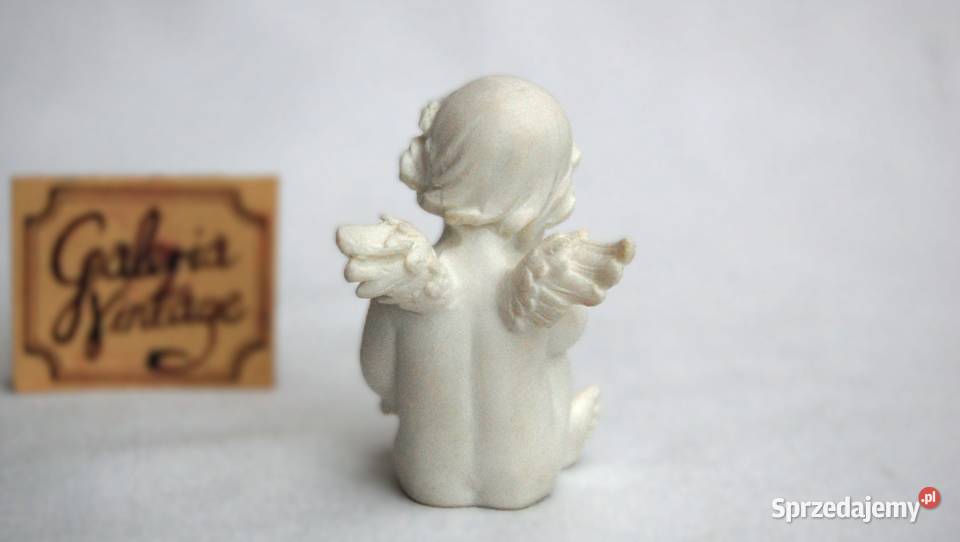 Biały anioł aniołek figurka z żywicy shabby chic biały Lublin