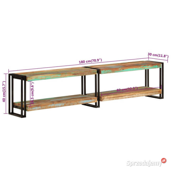 Szafka pod telewizor 180x30x40 lite drewno z Warszawa