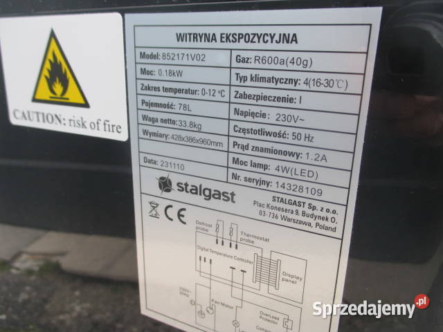 Witryna Ekspozycyjna Czarna STALGAST 852171V02 Ostrów Wielkopolski