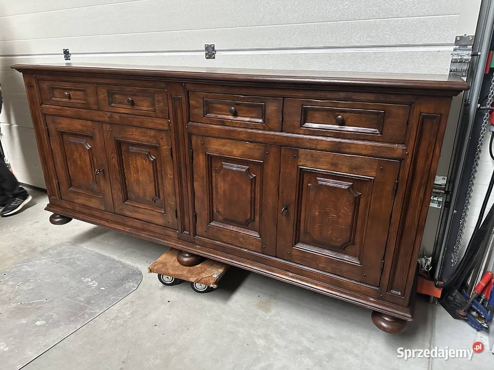 Masywna ciężka dębowa komoda 100 lite drewno 235 Sławoszewek