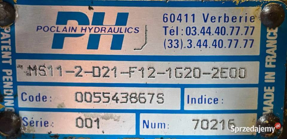 Poclain Hydraulics MS11 2 D21 F12 1G20 2E00 Części maszyn i innych pojazdów wielkopolskie Poznań