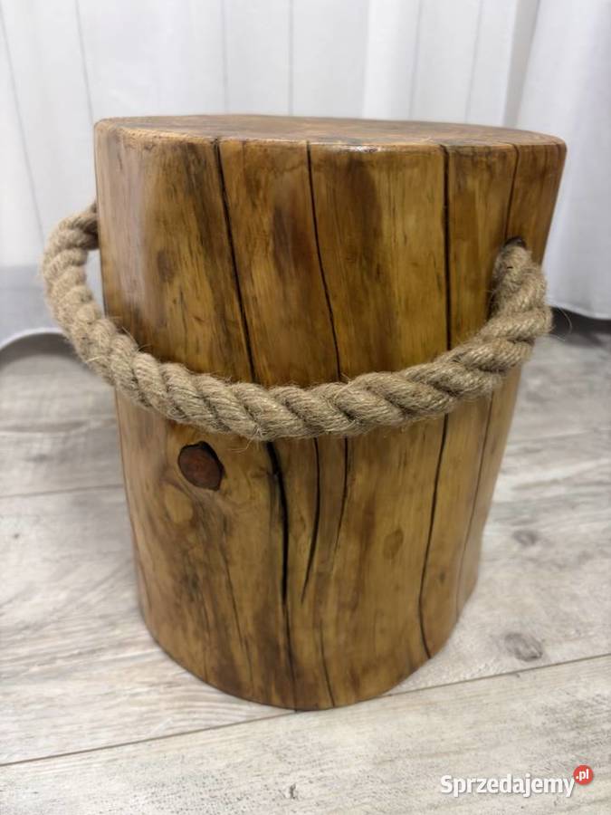 Stolik taboret z pnia z Dekoracyjna liną 28cm Tarnów