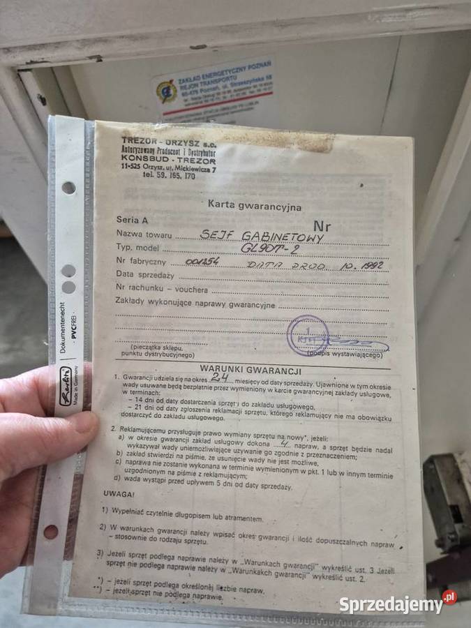 Sejf gabinetowy TREZOR GL90T2 szafa metalowa wielkopolskie Puszczykowo