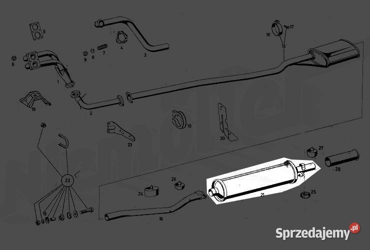 Nowy tłumik końcowy Mercedes W114 W115 ATE Made