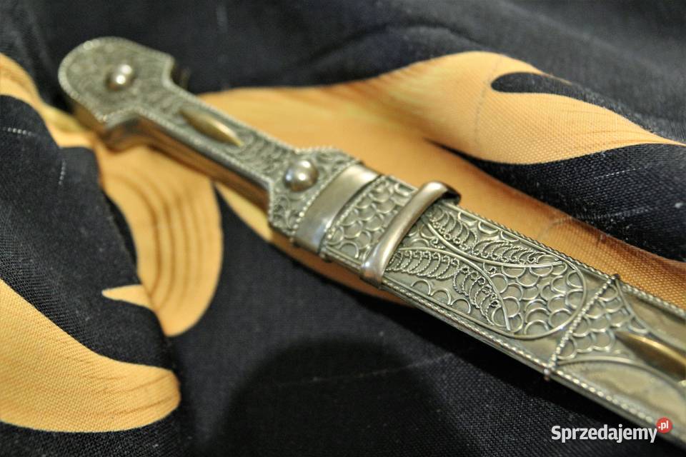 Oryginalny srebrny kindżał kamakaukaski sztylet podlaskie
