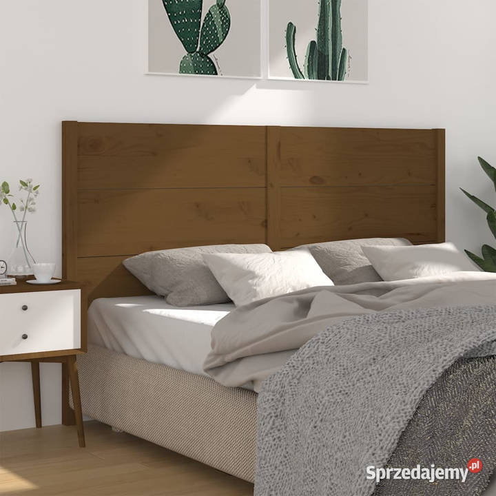 Wezgłowie łóżka brązowe 126x4x100 lite drewno mazowieckie sprzedam