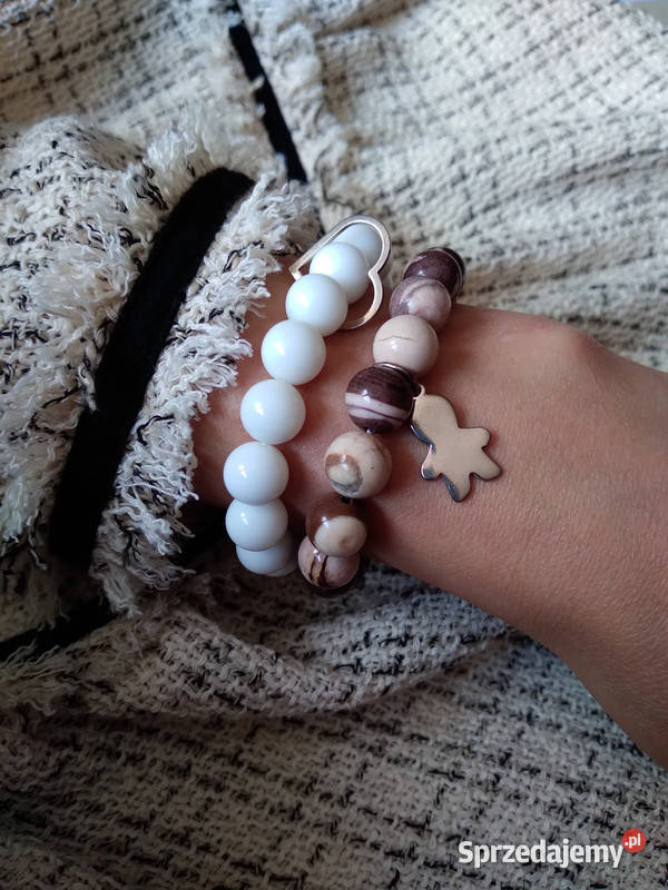 Bransoletki damskie z Jaspisu i Agatu białego z Kielce
