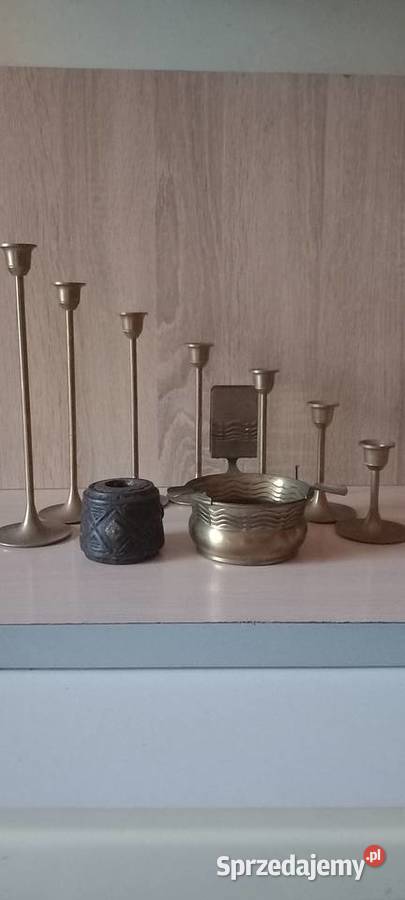 Antyczne swieczniki lichtarz i popielnica Łódź sprzedam
