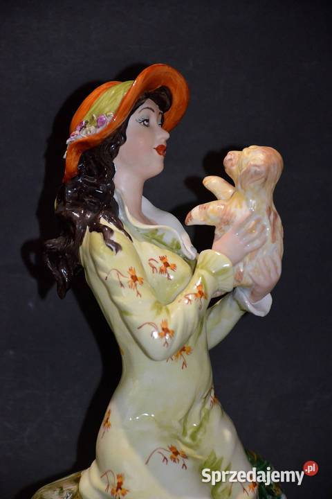 Porcelana Roceram figurka IRIS dama z pieskiem Porcelana i szkło Środa Wielkopolska
