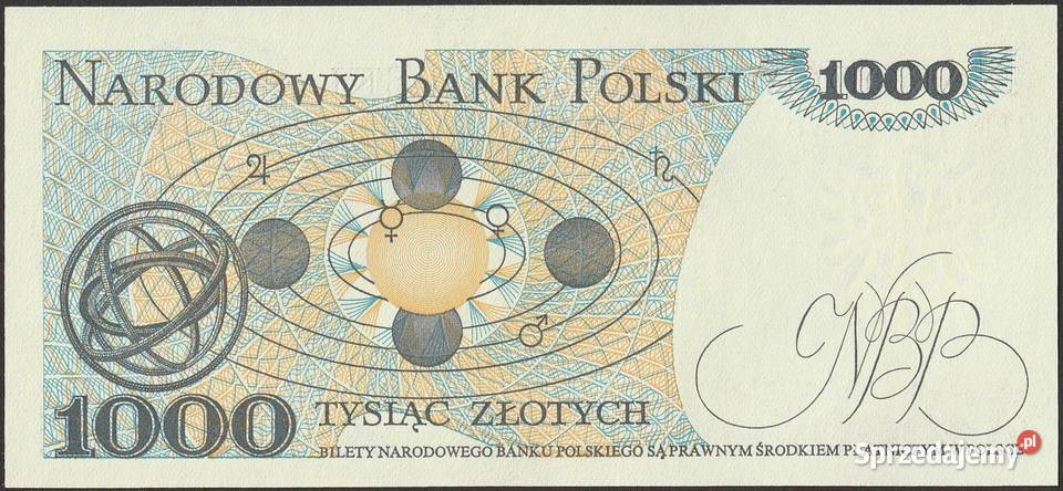 Polska 1000 złotych 1982 stan bankowy UNC Łódź