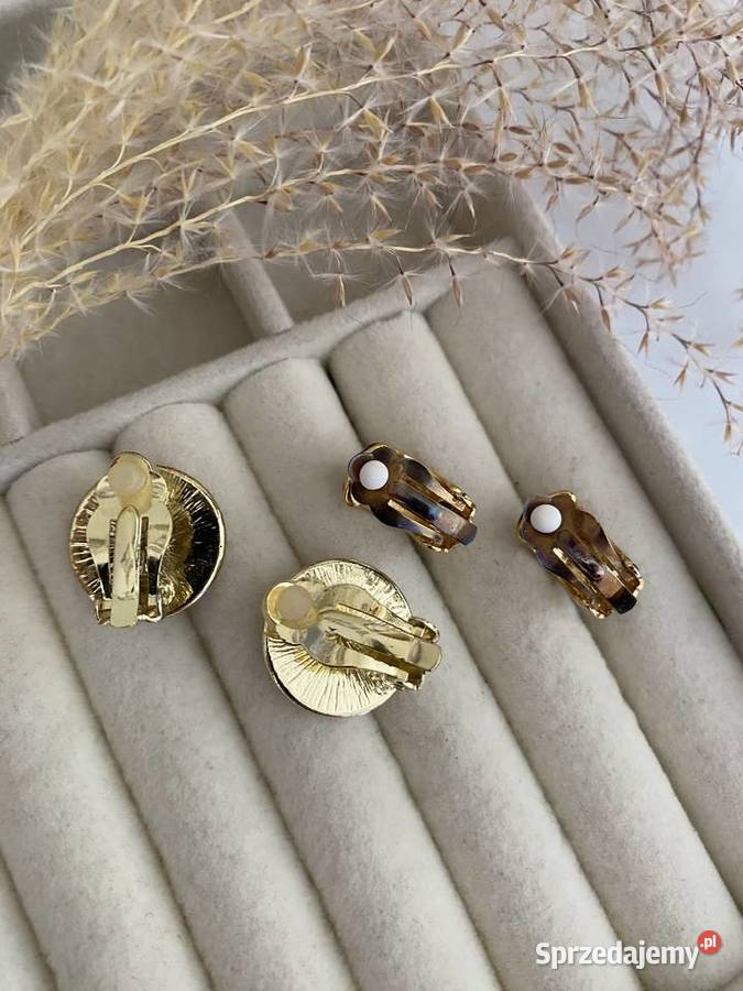 klipsy vintage para emalia emaliowane